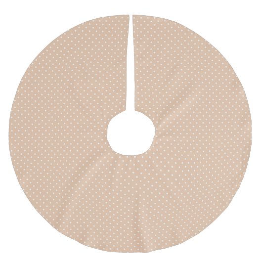 Cute beige tan en white polka dot patroon stijlvol kerstboom rok (Voorkant)