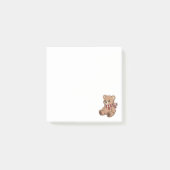 Cute Beige Teddybeer met Gestreepte Sjaal Post-it® Notes (Voorkant)