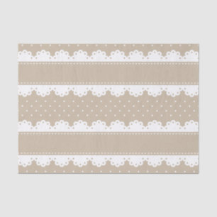 Cute beige White Polka Dot Lace Pattern Tissuepapier