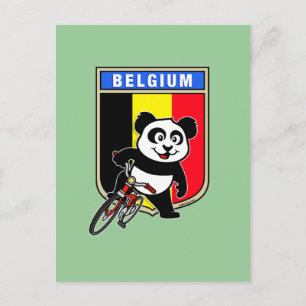 Cute Belgium Cycling Panda Briefkaart