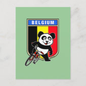 Cute Belgium Cycling Panda Briefkaart (Voorkant)