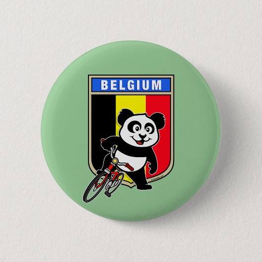 Cute Belgium Cycling Panda Ronde Button 5,7 Cm (Voorkant)