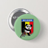 Cute Belgium Cycling Panda Ronde Button 5,7 Cm (Voorkant /achterkant)