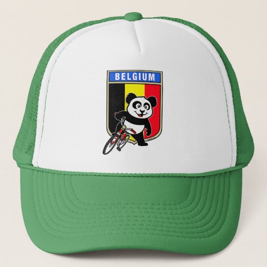 Cute Belgium Cycling Panda Trucker Pet (Voorkant)