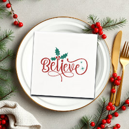Cute 'Believe' Christmas Servet