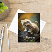 Cute Believe in je eigen Inspirerend kat Briefkaart