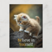 Cute Believe in je eigen Inspirerend kat Briefkaart (Voorkant)