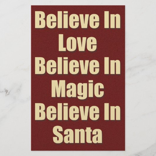 Cute Believe in Santa Quote Briefpapier (Voorkant)