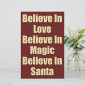 Cute Believe in Santa Quote Briefpapier (Staand voorkant)