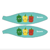 Cute bell pepper capsicum trio zingende cartoon basketbal (Panelen)