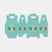 Cute bell pepper capsicum trio zingende cartoon bedankdoosjes (Uitgevouwen)