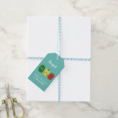 Cute bell pepper capsicum trio zingende cartoon cadeaulabel (Met Touw)