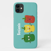 Cute bell pepper capsicum trio zingende cartoon Case-Mate iPhone case (Achterkant)