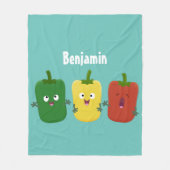 Cute bell pepper capsicum trio zingende cartoon fleece deken (Voorkant)