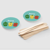 Cute bell pepper capsicum trio zingende cartoon handwaaier (Niet-gemonteerd)