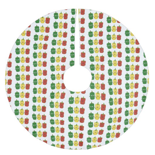 Cute bell pepper capsicum trio zingende cartoon kerstboom rok (Voorkant)