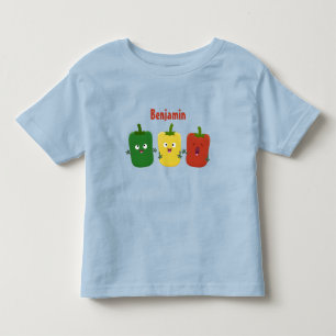 Cute bell pepper capsicum trio zingende cartoon kinder shirts