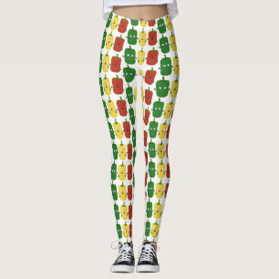 Cute bell pepper capsicum trio zingende cartoon leggings
