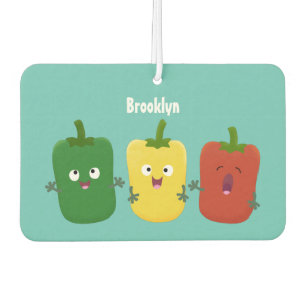Cute bell pepper capsicum trio zingende cartoon luchtverfrisser