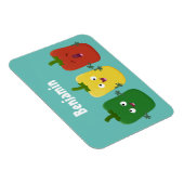 Cute bell pepper capsicum trio zingende cartoon magneet (Rechterzijde)