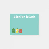 Cute bell pepper capsicum trio zingende cartoon post-it® notes (Voorkant)