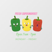 Cute bell pepper capsicum trio zingende cartoon raamsticker (Vel)