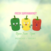 Cute bell pepper capsicum trio zingende cartoon raamsticker (Vel 3)