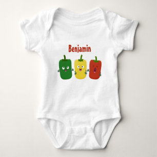 Cute bell pepper capsicum trio zingende cartoon romper