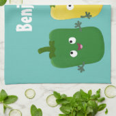 Cute bell pepper capsicum trio zingende cartoon theedoek (Gevouwen)