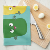 Cute bell pepper capsicum trio zingende cartoon theedoek (Quarter Fold)