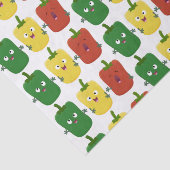 Cute bell pepper capsicum trio zingende cartoon tissuepapier (Detail)