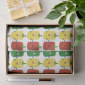 Cute bell pepper capsicum trio zingende cartoon tissuepapier (Geschenk)