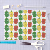 Cute bell pepper capsicum trio zingende cartoon tissuepapier (Craft)