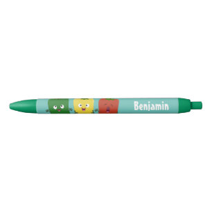 Cute bell pepper capsicum trio zingende cartoon zwarte inkt pen