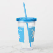 Cute beluga whale belbles cartoon afbeelding acryl drinkbeker (Links)