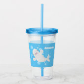 Cute beluga whale belbles cartoon afbeelding acryl drinkbeker (Voorkant)