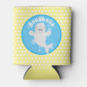 Cute beluga whale belbles cartoon afbeelding blikjeskoeler (Voorkant)