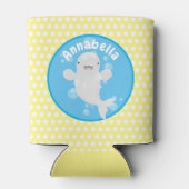 Cute beluga whale belbles cartoon afbeelding blikjeskoeler (Achterkant)