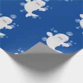 Cute beluga whale belbles cartoon afbeelding cadeaupapier (Hoek)