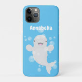 Cute beluga whale belbles cartoon afbeelding Case-Mate iPhone case (Achterkant)
