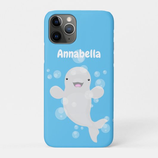 Cute beluga whale belbles cartoon afbeelding Case-Mate iPhone case (Achterkant)