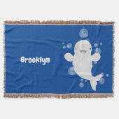 Cute beluga whale belbles cartoon afbeelding deken (Voorkant)
