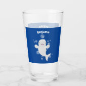 Cute beluga whale belbles cartoon afbeelding glas (Achterkant)
