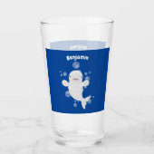 Cute beluga whale belbles cartoon afbeelding glas (Voorkant)
