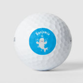 Cute beluga whale belbles cartoon afbeelding golfballen (Voorkant)