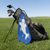 Cute beluga whale belbles cartoon afbeelding golfhanddoek (Groen)