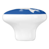 Cute beluga whale belbles cartoon afbeelding keramische knop (Zijkant)