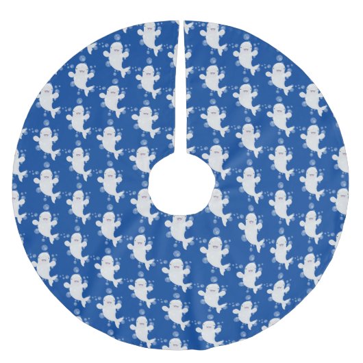 Cute beluga whale belbles cartoon afbeelding kerstboom rok (Voorkant)