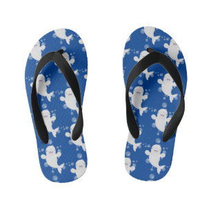 Cute beluga whale belbles cartoon afbeelding kinder teenslippers