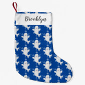 Cute beluga whale belbles cartoon afbeelding kleine kerstsok (Voorkant)